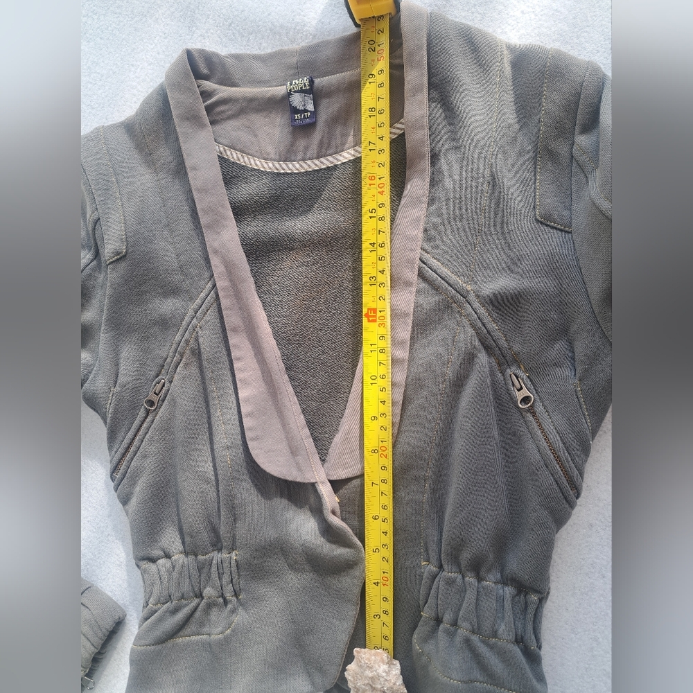 Free People Army Green Structured Blazer Jacket - Picture 10 of 11